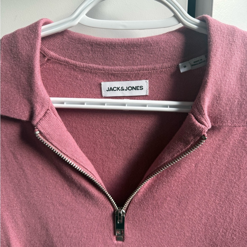 Jack & Jones Pink Half-Zip Shirt